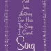 The Songs I Cannot Sing in Purple | BeccaBug.com
